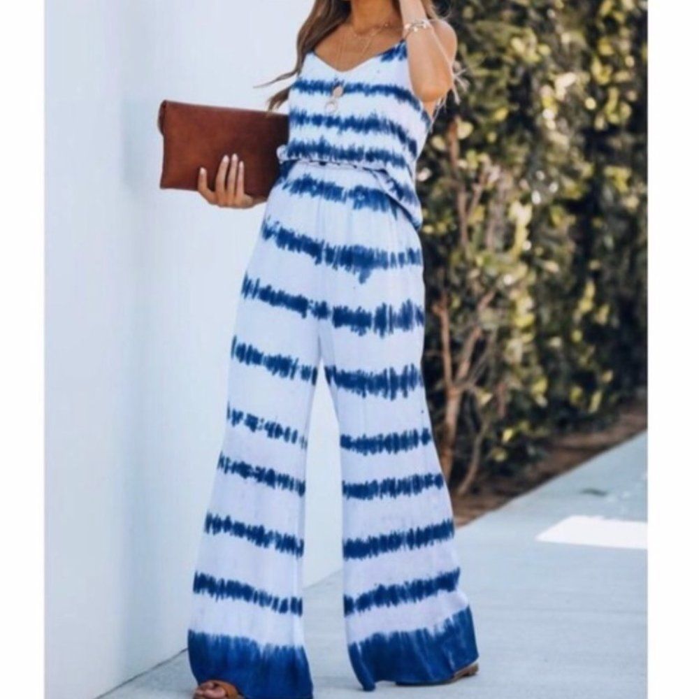 Parry Satin Tie Dye Cami And Pant Set